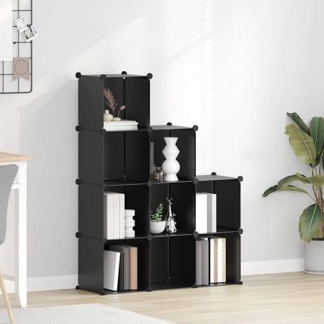 Regalsystem mit 9 Würfeln Schwarz PP