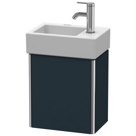 Duravit XSquare Vanity unit mural 36,4x24,0 cm, 1 porte, suspendue à gauche, pour lavabo Vero Air 072438, Couleur (avant/corps): Laque mat soyeuse bleu nuit - XS4099L9898