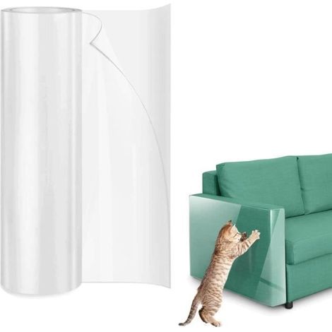 Protection Canape Chat Anti Griffe, 20cm x 5m Protecteur de Rayure de Chat, Anti Griffe Chat Canapé,Transparent Protecteur de Rayure (1/4)
