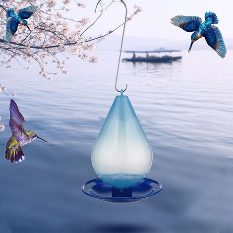 Hängender Kolibri-Futterspender, Wildvogeltränke, Gartenbrunnen, Futterstation mit Wasserreservoir (1/4)