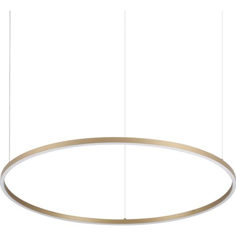 Ideal Lux ORACLE SLIM Suspension LED ronde intégrée 90 cm, 3000 K, laiton, 5650 lm, non dimmable (1/2)