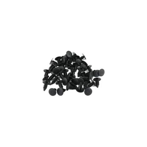 Clips de remache de plástico, 100 unidades, fijaciones para molduras de carrocería, clips de pasador para parachoques de coche, color negro - Crezuo