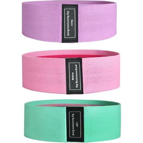 Bande Elastique Musculation en Tissu, Bande Elastique Fitness 3 Niveaux de Force, Elastique Sport pour Le Yoga/Pilates/Fitness/Squats/Pont fessiers[Lot de 3] (1/5)
