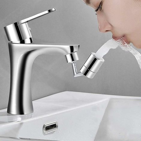 Robinet à 360 degrés, robinet à filtre anti-éclaboussures universel, aérateur de robinet à 720 degrés, 2 modes réglables avec filtre net à 4 couches, pour M22-m24 (1 pièce) (1/3)