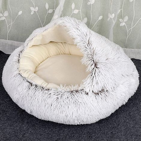 Trade Shop - Sacco A Pelo Semi Chiuso Pelliccia Sintetica Morbido Per Gatti Cani Marrone 65cm - (1/5)