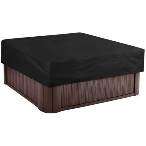 Couverture De Piscine Carré Bâche Solaire pour Piscine, Cordon D'ourlet Élastique Protection UV Durable de couvertures de Spa, Couverture de Protection extérieure pour Piscine 210×210×30cm, Noir (1/4)