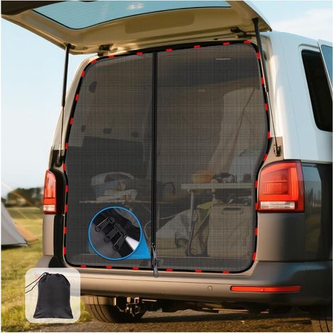 Moskitonetz Heckklappe für VW T5 T6 mit Magneten und Reißverschluss (1/5)