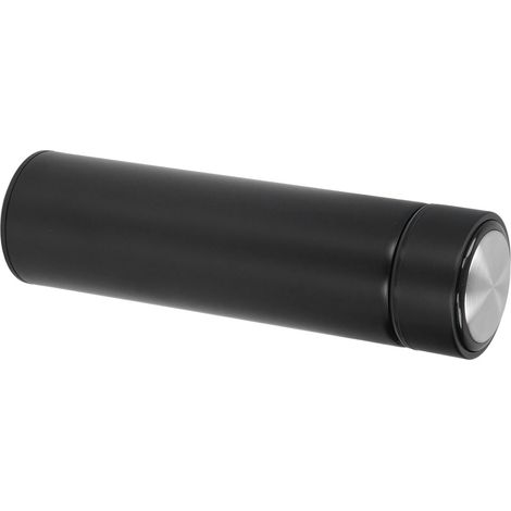 Thermobecher Isolierte Edelstahl-Trinkflasche mit abnehmbarem Filter für Wandern, Radfahren, Einkaufen, ohne Temperaturanzeige, Schwarz (1/5)
