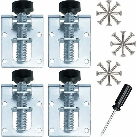 Verstellbare Nivellierfüße aus verzinktem Eisen M10 für Möbel, Tische, Schränke, Werkbänke und Regale (4 Stück) (1/4)