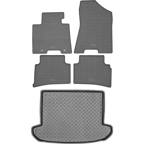 Ensemble de tapis de sol en caoutchouc pour Kia Sportage IV SUV (2015-2018) + tapis de coffre (1/5)