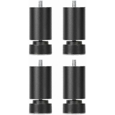 Pieds métalliques robustes et réglables, filetage M10, compatibles avec les supports de meubles, noirs, 15 cm (1/5)