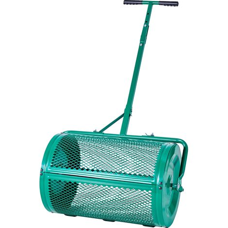 Esparcidor de compost VEVOR, 24", cesta de malla de acero, 4 velocidades, mango ajustable de 24,4 a 25,6", color verde mejorado, 24 pulgadas - 4 velocidades - color verde mejorado (1/2)