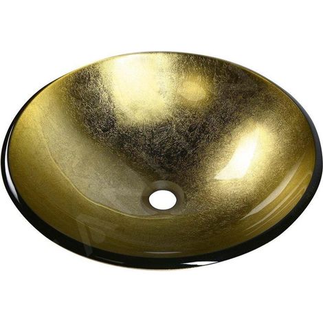 Sapho Beauty - Vasque à poser, diamètre 420 mm, verre/or 2501-22 (1/5)