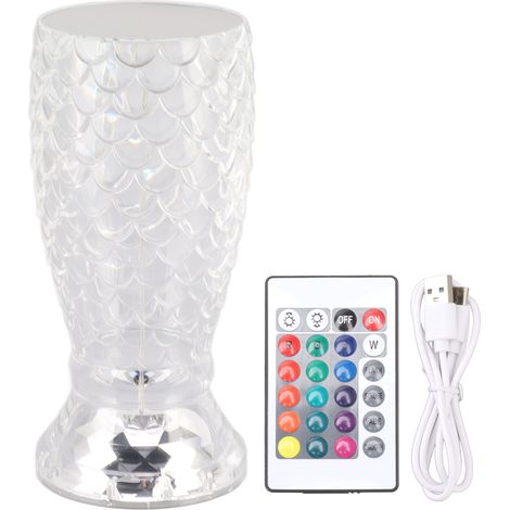 Lampe Cristal RGB 16 Couleurs Réglable Écaille Poisson Contrôle Tactile Lumière pour Chambre Salon Bureau (1/5)