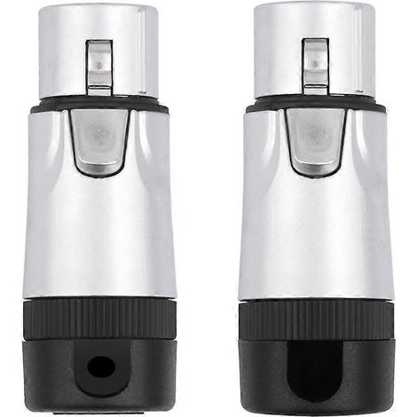Adaptateur XLR pour microphone à souder, connecteur XLR mâle 3 broches plaqué or, fiche audio XLR femelle coudée à 90°. (1/5)