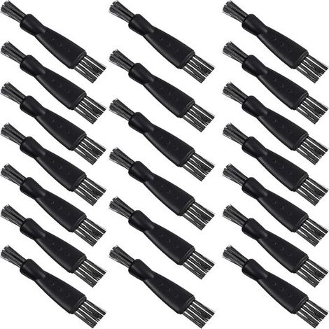 Brosse de nettoyage - 20 pièces - Brosse de nettoyage - Brosse d'entretien - Brosses - Nettoyage clavier - Brosse de nettoyage - Pour enlever les poils de barbe et la poussière - 6.11.1cm - Noir (1/5)