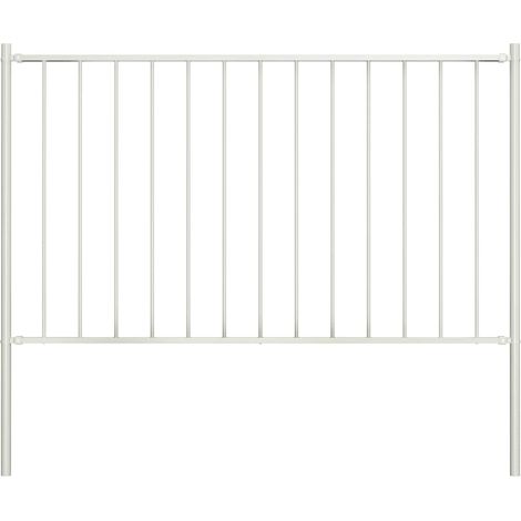 Pannello di recinzione Woerden con pali in acciaio 1,7x1,25 m Bianco vidaXL (1/4)
