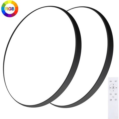 Set mit 2 LED-Deckenleuchten, 24 W – 30 cm – 2400 lm – App-Steuerung/Fernbedienung – RGB-Ambientebeleuchtung fürs Schlafzimmer (1/5)