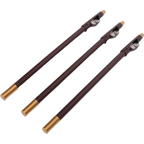 Lot de 3 crayons de barbier multifonctionnels portables pour la mise en forme de la barbe et des cheveux, avec taille-crayon, marron clair. (1/5)