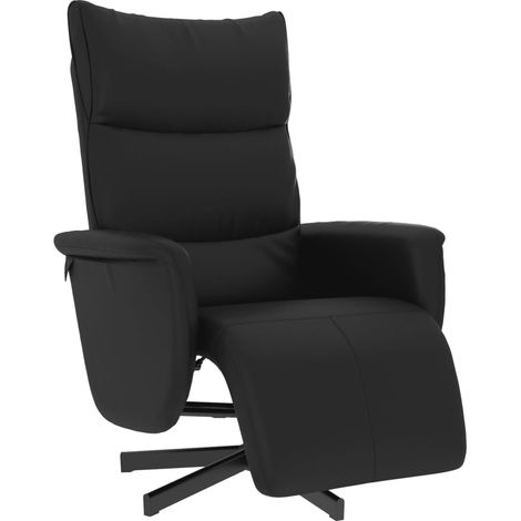 Fauteuil relax Fauteuil inclinable avec repose-pieds noir similicuir (1/5)