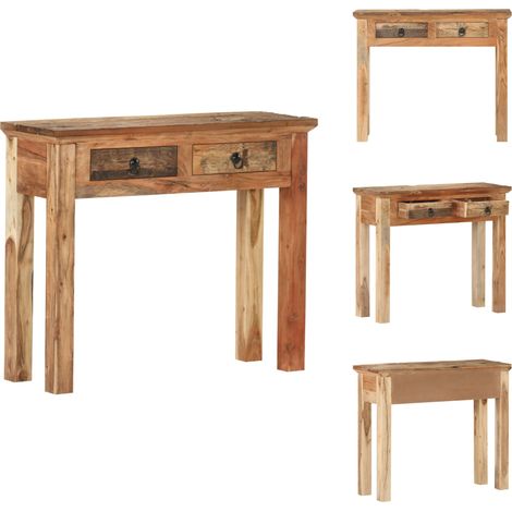 Konsolentisch 90,5x30x75 cm Akazie und Recyceltes Massivholz - Holzschrank - Wohnzimmermöbel - Kommode - Sideboard - Vintage Möbel (1/5)