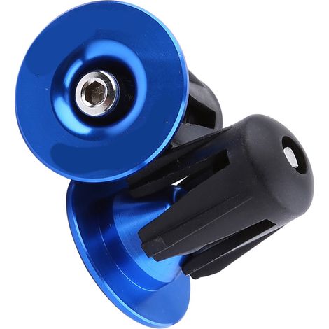 2 pièces de Bouchons d'Extrémité pour Poignées de Guidon de Vélo en Aluminium Coloré (Bleu) (1/5)