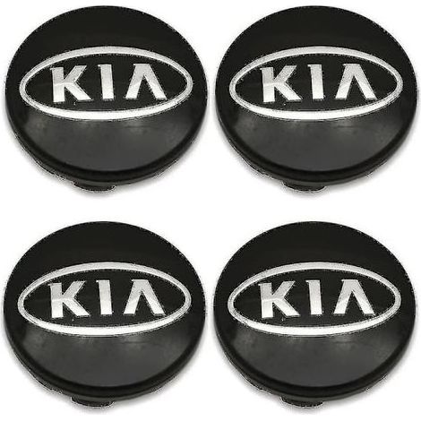 Set of 4 black Kia wheel trims, 60 mm, for P (1/3)