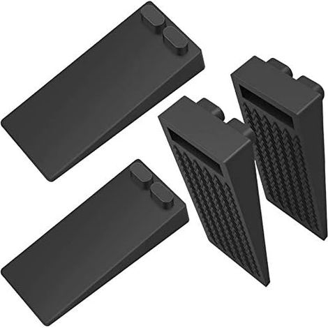 Türstopper, [4er-Set] Silikon-Türkeilstopper, Türstopper am Boden, Türstopper, Schutz von Türen und Wänden, höhenverstellbar, Schwarz (1/5)