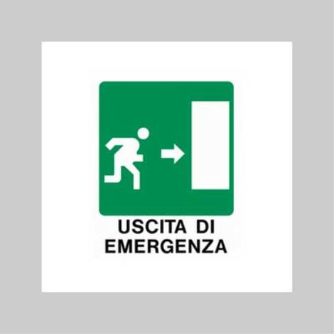 Cartello 'uscita di emergenza dx' 20x30 cm (10 pezzi) (1/2)