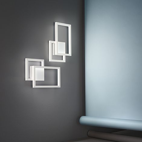 Applique Moderna Cross Alluminio Bianco Opaco Led 20W Dimmerabile Ip20 (1/2)