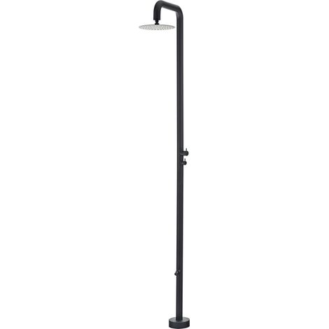 IMEX Ducha de piscina de acero inoxidable 316 color negro diseno robusto con difusor orientable y grifo monomando de 2 vías ideal para exteriores y jardines - Modelo MICHIGAN