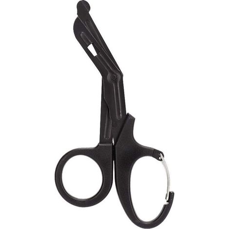 Emergency Scissors, Portable Multi-Tool Stainless Steel Outdoor Thick Tactical Medical Survival Rescue Scissors Bandage Scissors (Black) (1/5)