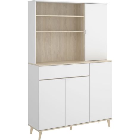 Mueble Auxiliar de cocina Blanco / Natural 191x120x40 cm - WOK (1/10)