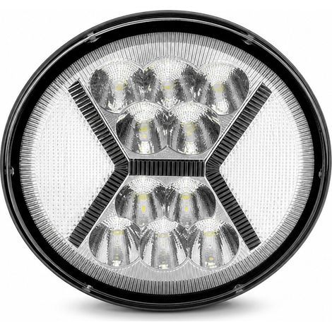Phare de Travail LED Rond 39 LED avec Feu de Jour Blanc et Anneau Jaune pour Voiture, Moto et Chariot Élévateur (1/5)