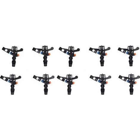Lot de 10 arroseurs oscillants à bras G1/2 mâle, rotation 360°, pour jardin et pelouse (1/5)