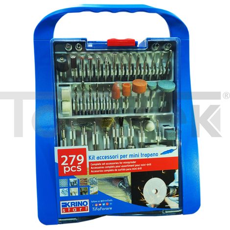 KIT PER DREMEL MINI TRAPANO MINIUTENSILE 279 ACCESSORI PUNTE FRESE (1/3)
