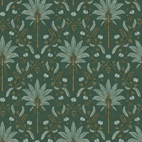 Holden Decor Palm Trellis Green Wallpaper Tropical Leaves Stylish Feature Wall (1/4)