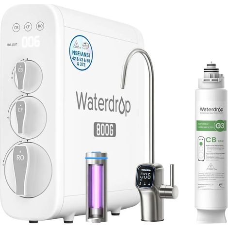 Waterdrop Système d’osmose inverse G3P800, 800 GPD, avec 1 filtre WD-N3CB supplémentaire (1/5)
