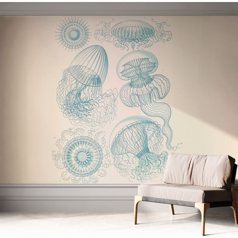 Carta da parati autoadesiva - fotomurale - decorazione parete - murale - adesivo da muro - Meduse marine 312x219 cm (1/5)