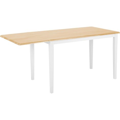 Extending Dining Table LOUISIANA Light Brown 120/160 cm 75 cm Wood (1/5)