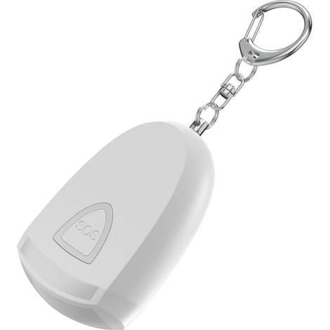 Porte-clés d'alarme de sécurité personnelle rechargeable avec signal SOS de 130 dB et lumière LED blanche (1/3)