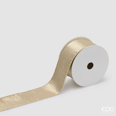 EDG Enzo De Gasperi Nastro Decoglitter Champagne 6,3 cm x 10 m – Decorazione di Natale (1/2)