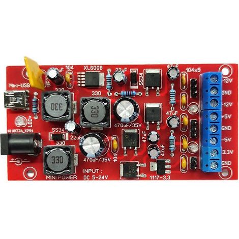 USB-Netzteilmodul mit zwei Eingängen 5-24V bis ±12V ±5V 3,3V mehrere Ausgänge (1/5)