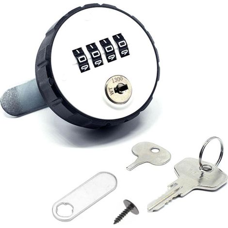 Zahlenschloss für Briefkasten, Schublade, Schrank - 4-stellig, Zinklegierung, 20mm Einbaustärke