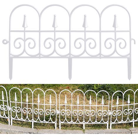 Dekorative Gartenzaun-Einsätze, 6er-Pack rostbeständige Kunststoff-Lattenränder, Pflanzbegrenzungen für Blumenbeete im Innenhof, Terrassen