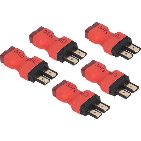 Typ-T-Batterieadapter, weiblich auf männlich, Batterieanschlüsse für Mini-Fernbedienungen, geeignet für Auto-, Flugzeug- und Bootsmodelle. (1/4)