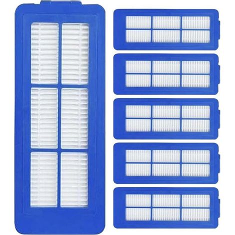 Lot de 6 filtres HEPA de rechangeaspirateurs pour Eufy 11S Max, 15 °C Max, 30 °C Max, 39 °C Max, G30 Edge et G30 Hybrid, bleus (1/4)