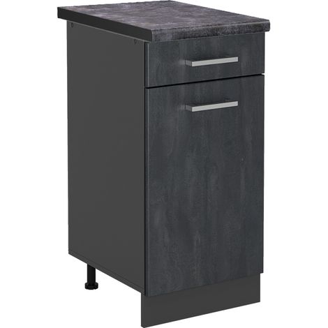 Meuble cuisine R-Line, Béton noir, 40 cm PT Anthracite, Vicco (1/5)