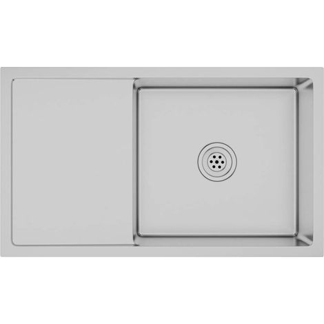 Fregadero de cocina hecho a mano de acero inoxidable vidaXL