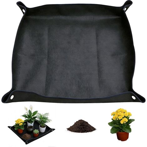 Potting Mat, 100 x 100 cm Large Planting Accessory Foldable Waterproof Garden Mat Suitable for Potting, Propagating Seedlings, Soil Replacement and Pruning (1/5)